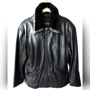 Wilsons Black Leather Women's Jacket XL